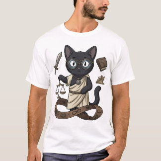 Camiseta Lady Justice Black Cat Filosofia & Direit