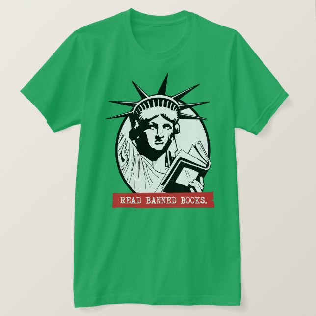 Camiseta Lady Liberty Lê Livros Banidos (Frente do Design)