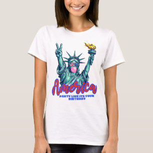 Camiseta Lady Liberty Sopra a Assinatura de Paz com Chiclet