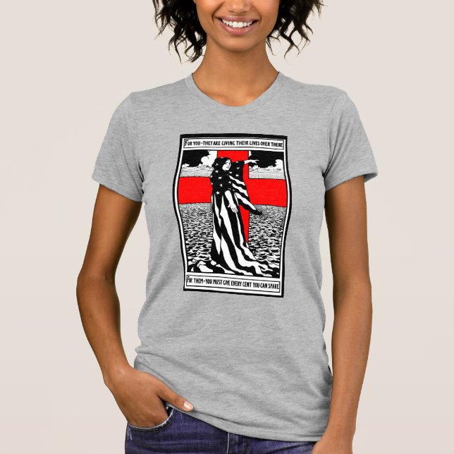 Camiseta Lady Liberty WI US Patriotic Poster 1918 (Frente)