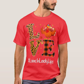 Camiseta Lady Life Love Ação de Graças Leopard Turquia A