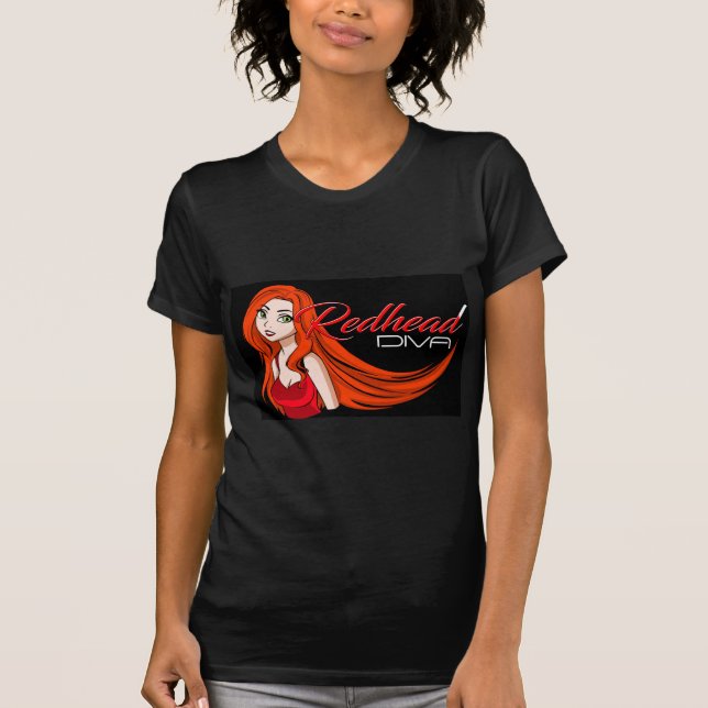 Camiseta Lady Red Haired Woman Redheaded Girl design (Frente)