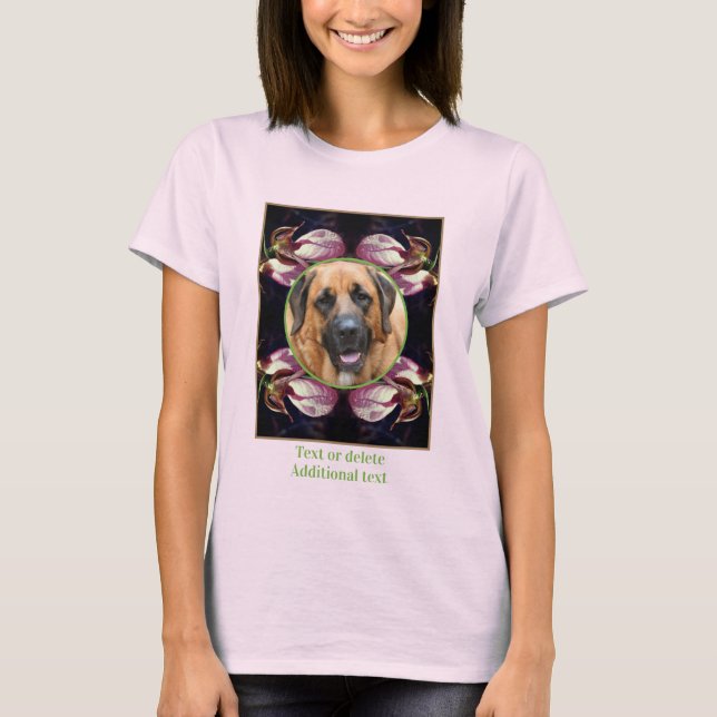 Camiseta Lady Slipper Orchid Frame Crie sua própria foto (Frente)