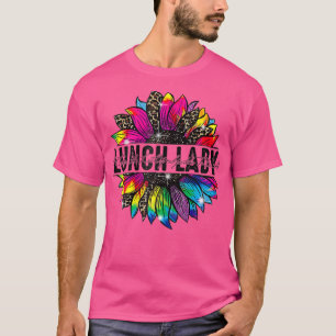 Camiseta Lady Sunflower Leopard Tie Dye De Volta À Escola