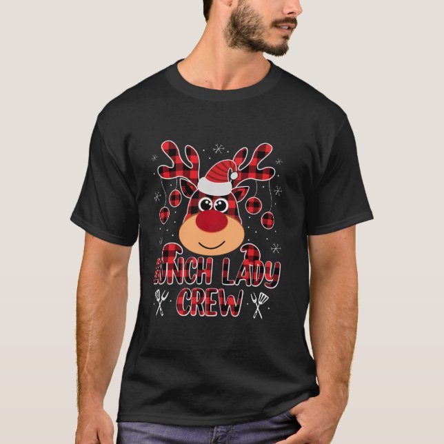Camiseta Lady Xmas Pajamas Buffalo Xadrez Natal Cr (Frente)