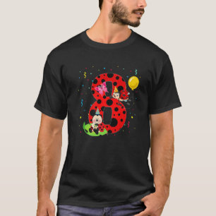 Camiseta Ladybug 8º Aniversário Fato Para Crianças De 8 Ano