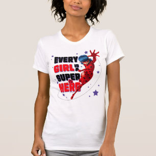 Camiseta Ladybug Cada garota é um super herói