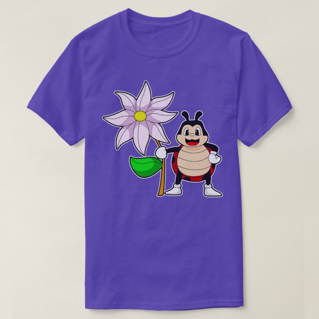 Camiseta Ladybug com Flor (Frente do Design)