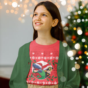 Camiseta Ladybug e Cat Noir   Gráfico de Férias