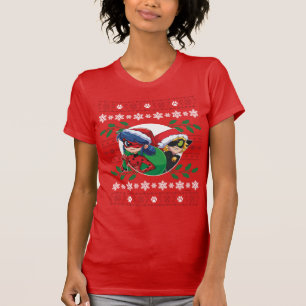 Camiseta Ladybug e Cat Noir   Gráfico de Férias