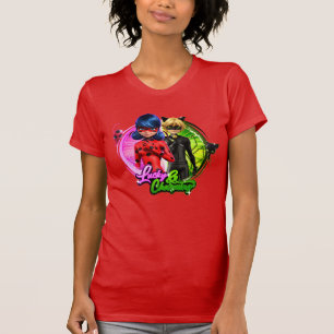 Camiseta Ladybug e Cat Noir   Sortudo e encantador