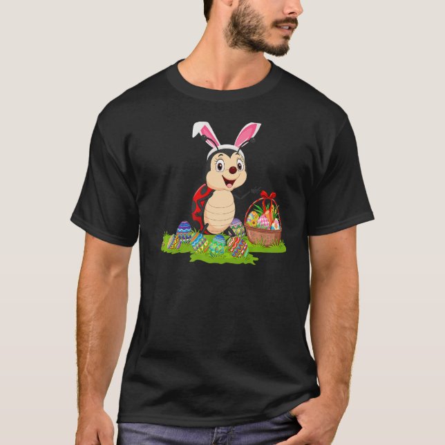 Camiseta Ladybug Easter Ovo Caça Coelhinha Ladybug Páscoa S (Frente)