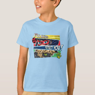 Camiseta Ladybug Miraculoso e Cat Noir sempre protegem você