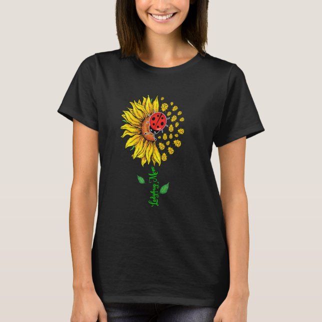 Camiseta Ladybug Mom Cute Sunflower Ladybugs Lover Mother's (Frente)