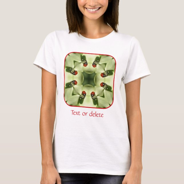 Camiseta Ladybug On Dogwood Nature Art Personalized (Frente)