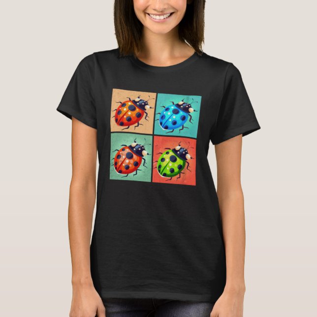 Camiseta Ladybug Pop Illustration Colorful Animal Women (Frente)