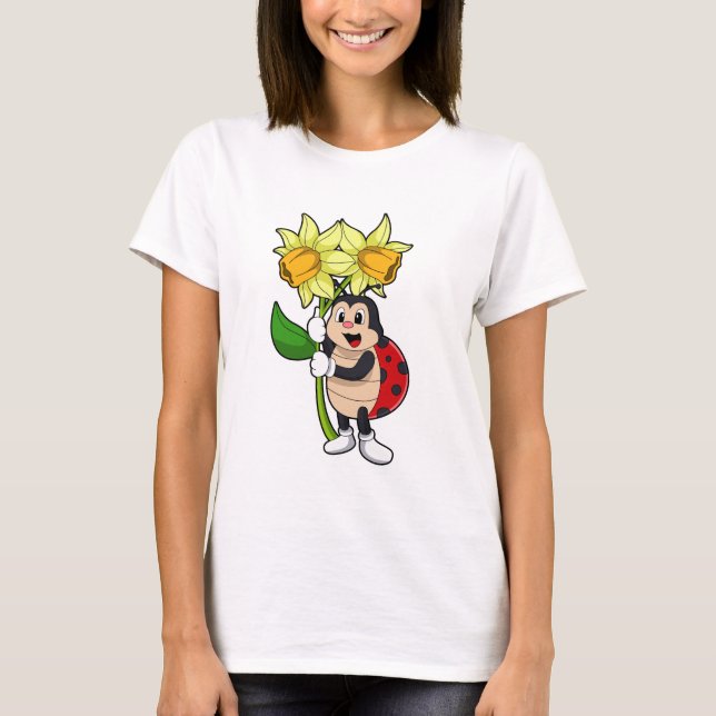 Camiseta Ladybug with Flower Daffodil (Frente)