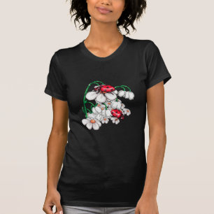 Camiseta ladybugs em flors