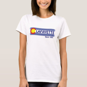 Camiseta Lafayette Colorado, bandeira local, senhoras tee