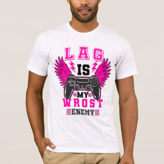 Camiseta "Lag is my worst enemy" - Gamer graphic T-shirt