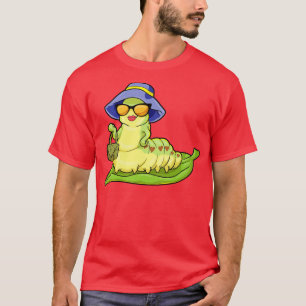 Camiseta Lagarta com ampulhetas de vidro feminino