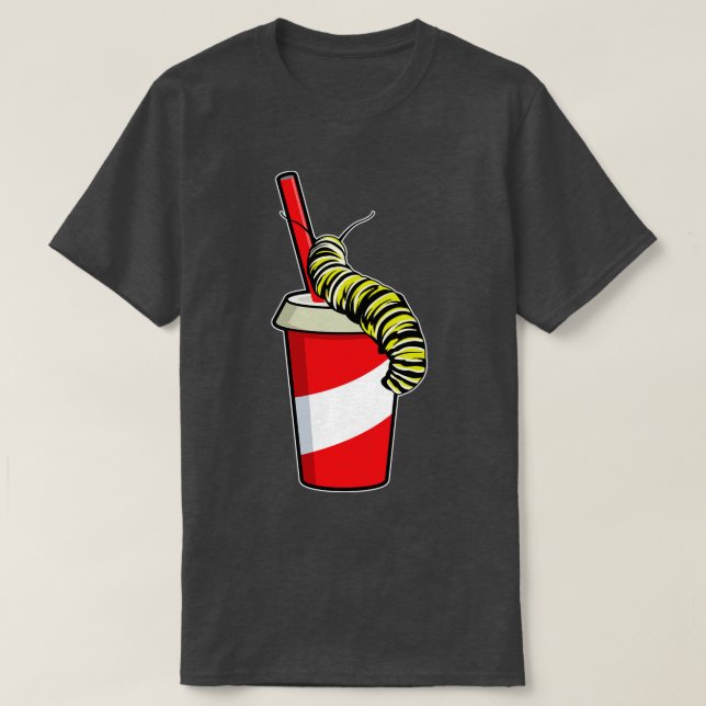 Camiseta Lagarta com bebida (Frente do Design)