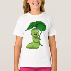 Camiseta Lagarta com Folha como Parasol
