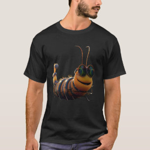 Camiseta Lagarta com Óculos de Sol Engraçada Lagarta Fofa