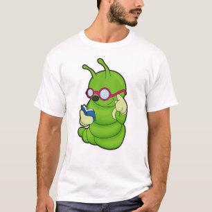 Camiseta Lagarta com Óculos de Sol & Livro