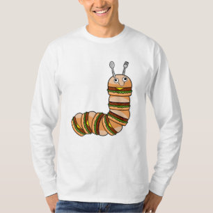 Camiseta Lagarta como Cheeseburger com carne de bovino e sa