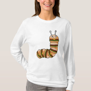 Camiseta Lagarta como Cheeseburger com carne de bovino e sa