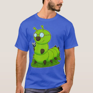 Camiseta Lagarta Como Nerd Do Livro De Óculos
