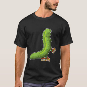 Camiseta Lagarta como patinador inline com patins inline