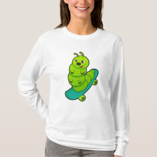 Camiseta Lagarta como Patinadora com skate