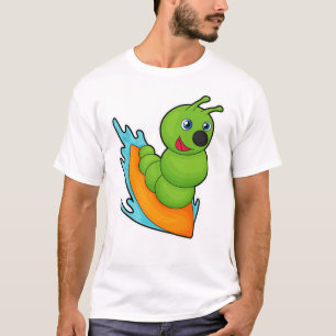 Camiseta Lagarta como Surfer com Surfboard
