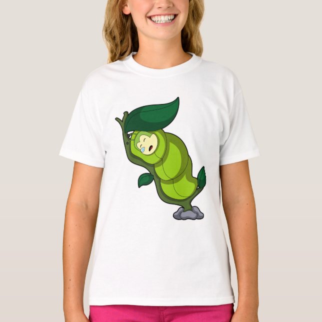 Camiseta Lagarta dormindo com Folha (Frente)