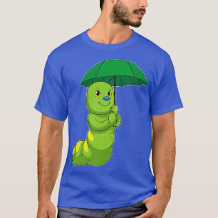 Camiseta Lagarta em chuva com guarda-chuva