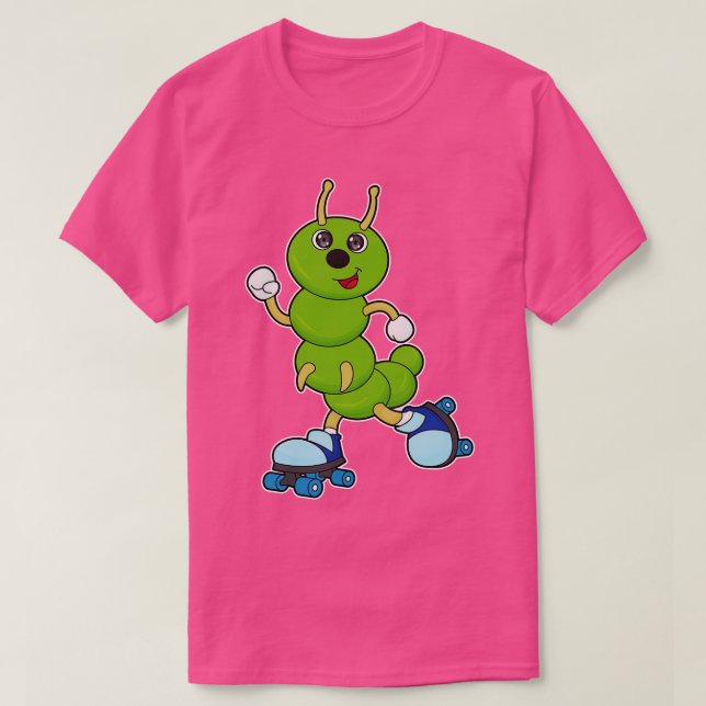 Camiseta Lagarta em patinação inline com patins de rodas (Frente do Design)