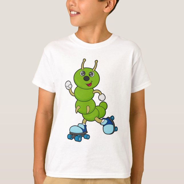 Camiseta Lagarta em patinagem em linha com skates (Frente)