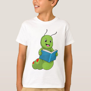 Camiseta Lagarta na leitura com livro