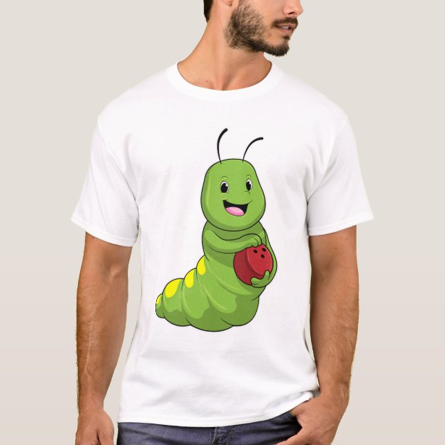 Camiseta Lagarta no boliche com bola de boliche (Frente)