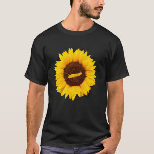 Camiseta Lagarta Para Mulheres Borboleta Girassol