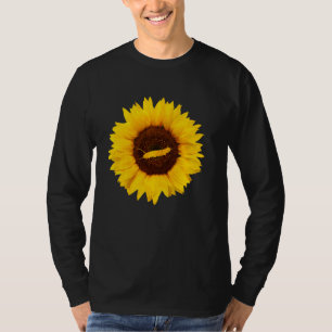 Camiseta Lagarta Para Mulheres Borboleta Girassol
