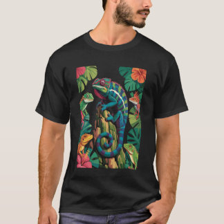 Camiseta Lagartixas Coloridas Design Camaleão Legal Amante