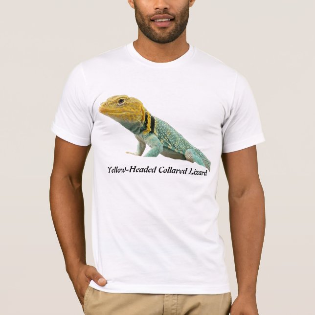 Camiseta Lagarto colocado um colar Amarelo-Dirigido (Frente)