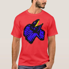Camiseta Lagarto de Colar Estilizado em Neon Azul