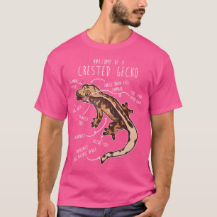 Camiseta Lagarto Gecko Crestado Anatomia Réptil Pet Harelqu