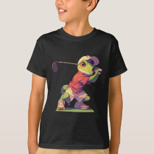 Camiseta Lagarto Jogador de Golfe Engraçado Lagarto Jogador