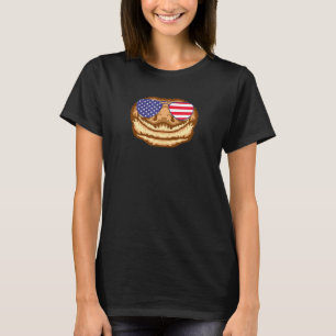 Camiseta Lagarto Legal Usando Óculos De Sol Da Bandeira Dos
