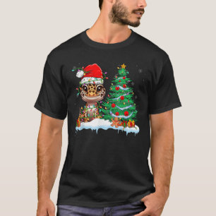 Camiseta Lagarto Leopardo Engraçado Vestindo Chapéu de Papa